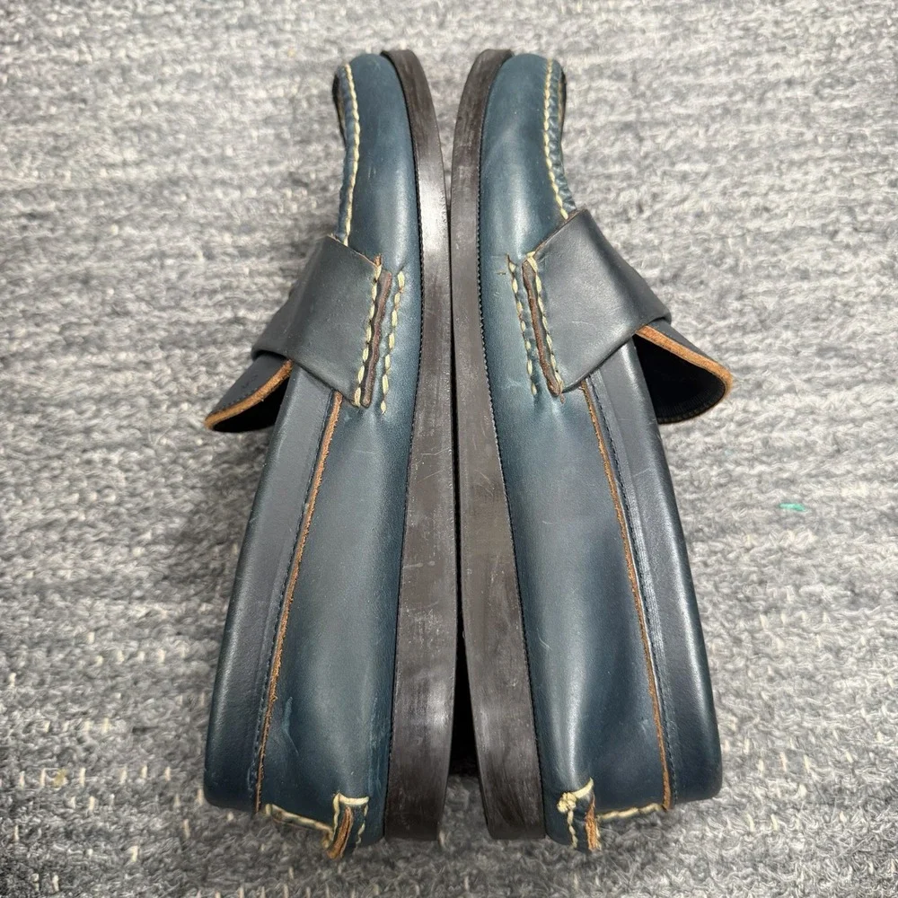 Rancourt & Co. Penny Loafer 8 D Blue Green Leather Preppy Made in Maine USA
